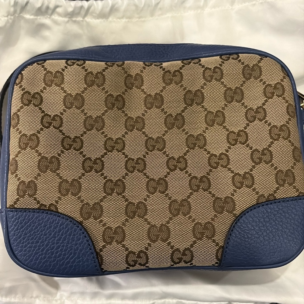 Gucci Bag Shoulder Bag Bree GG Canvas Beige Blue Outlet